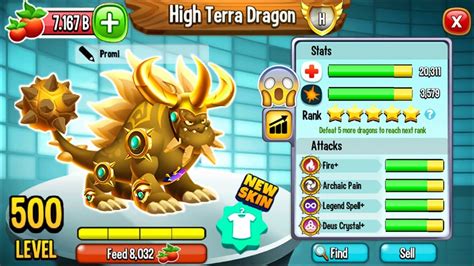 Dragon City - High Terra Dragon LEVEL 500 MAX [Congratulation from Deus] 😱 - YouTube