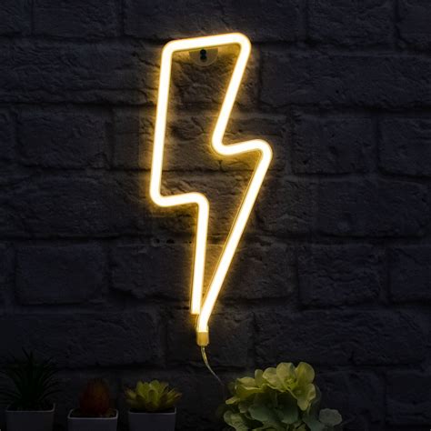 Lightning Bolt Neon Wall Light