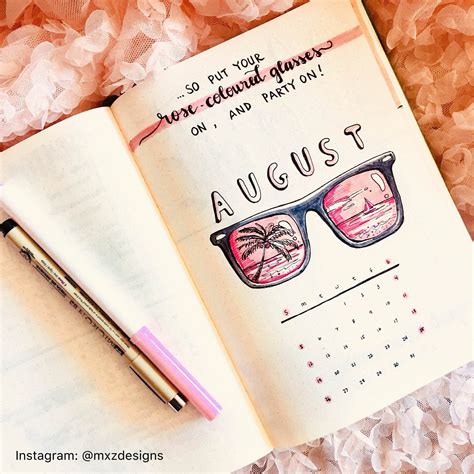 [Cover Art] Pink Theme for August! : bulletjournal August Bullet Journal Cover, Bullet Journal ...