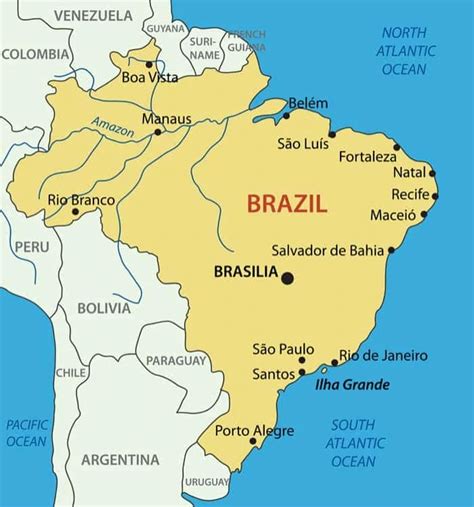 Brazil Map Physical Map Of Brazil Ezilon Maps Brazil Officially Images