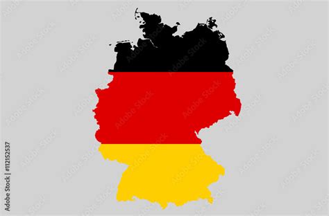 Vector Federal Republic of Germany, FRG topographic map. Germany flag ...