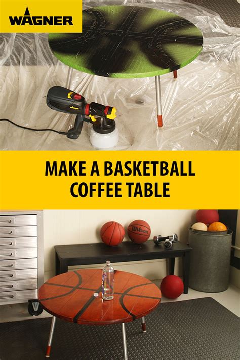 How to Create a Basketball Themed Room | Round wood coffee table, Small ...