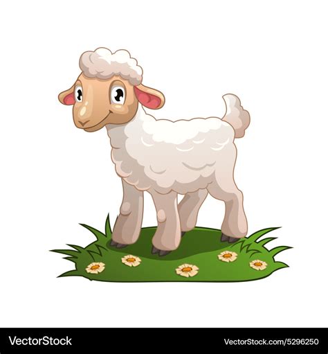 Little cartoon white lamb Royalty Free Vector Image