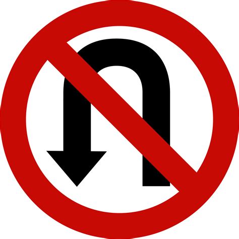 No u turn red road sign or traffic sign. Street symbol illustration. 15698657 PNG