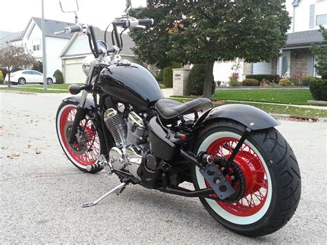 2007 Honda Shadow VLX VT600 Custom Black Lowered Bobber with White Wall Tires