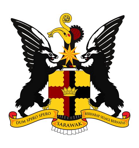 My version of Sarawak Coat of Arms (a state in Malaysia) : r/heraldry