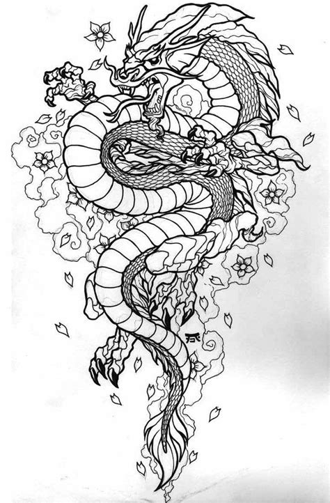 Dessin De Dragon Japonais Pour Tatouage