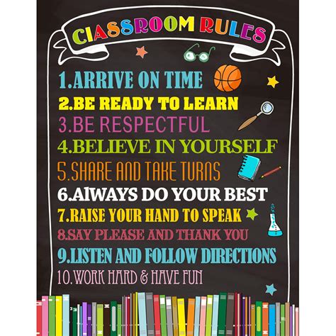 Buy Classroom Rules Back to School Classroom Decorations 11 X 14 for ...