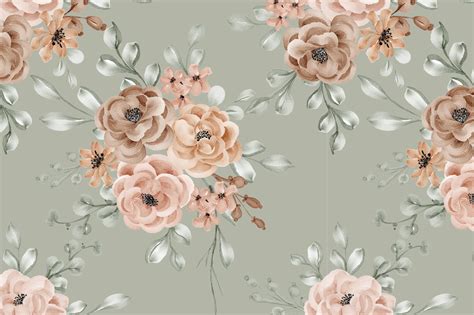 Roses on mint green background placemats - TenStickers