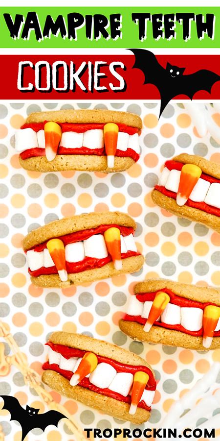 Vampire Teeth Cookies (Super Easy for Halloween!) | Trop Rockin