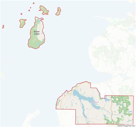 Map of Charlevoix County, Michigan - Thong Thai Real