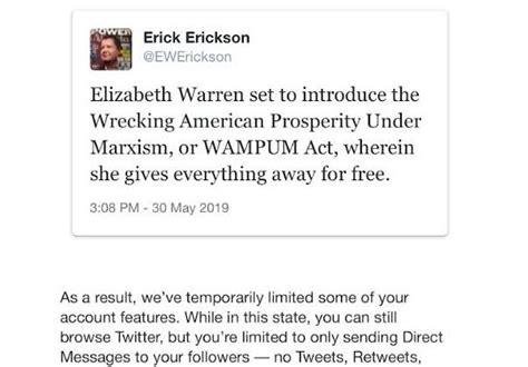 Twitter Temporarily Suspends Conservative Pundit Erick Erickson Over Sen. Elizabeth Warren Joke