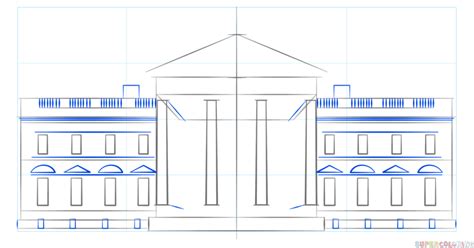 How to draw the White House | Step by step Drawing tutorials | Drawing tutorial, Step by step ...