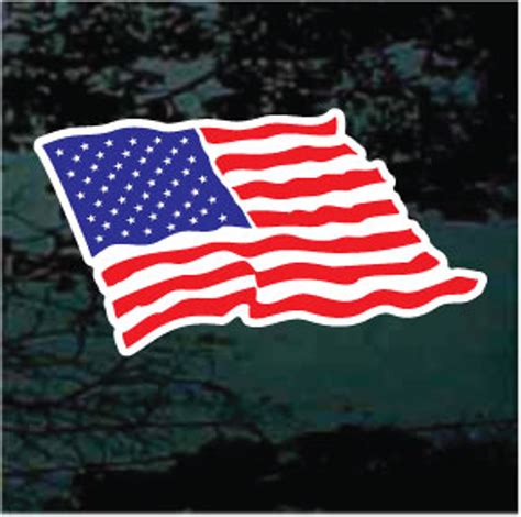 Waving American Flag Decals & Car Window Stickers | Decal Junky