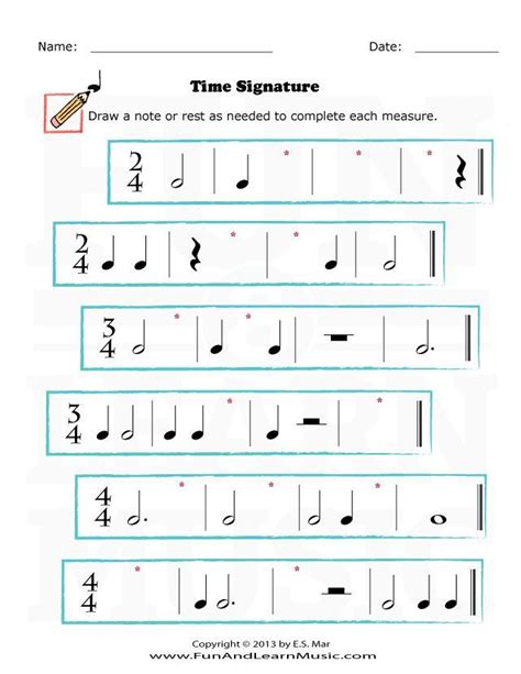 Time Signature Worksheet