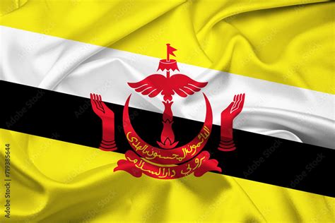 Flag Of Brunei, Brunei flag, National flag of Brunei. fabric and ...