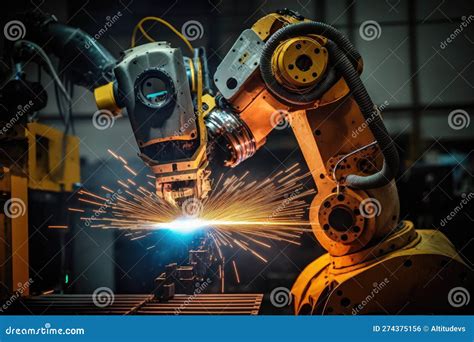 Spot Welding Robot Performing Its Duties in Factory, Tirelessly and Reliably Stock Photo - Image ...