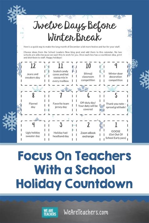 School Holiday Countdown to Keep Every Teacher Positive