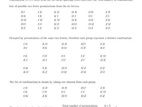 Combinatorics Permutations and Combinations | Teaching Resources