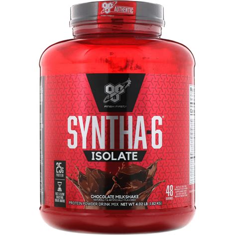 BSN, Syntha-6 Isolate, Protein Powder Drink Mix, Chocolate Milkshake, 4.02 lb (1.82 kg) - iHerb