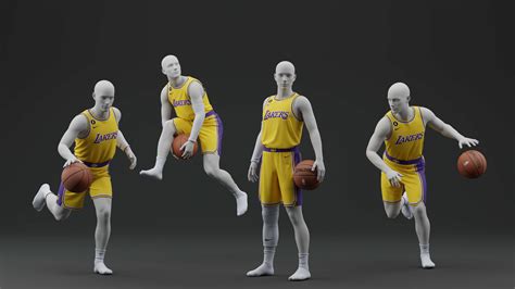 Los Angeles Lakers Home Jersey 2023 Poses - 3D Model by ShehataDesigns