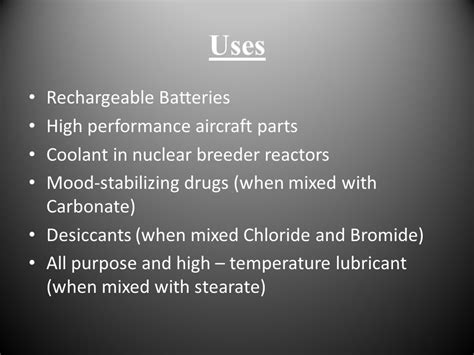 Lithium Element Uses