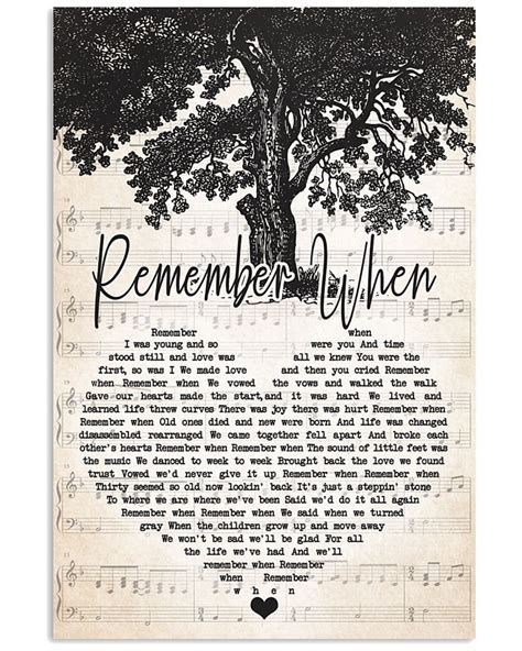 Alan Jackson Remember When Lyrics Poster Best Gift Ever | Etsy