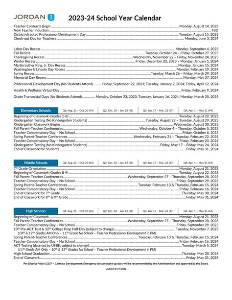 Academic Calendar – Elk Meadows Elementary