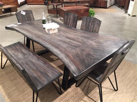 Single slab live edge Walnut dining table. This beautiful grey wash ...