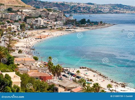 Tourists on the Beaches of the Strait of Messina Stock Image - Image of ...