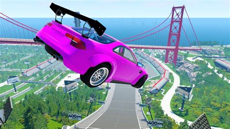 Satisfying Car Jump Crashes - BeamNG.drive - YouTube