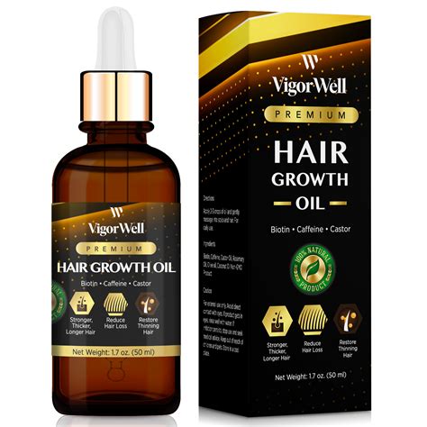 Hair Growth Oil Natural with Caffeine, Biotin and Castor – Hair Growth ...