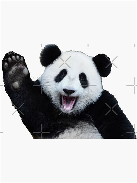 "cute panda waving " Sticker for Sale by pgracew | Redbubble