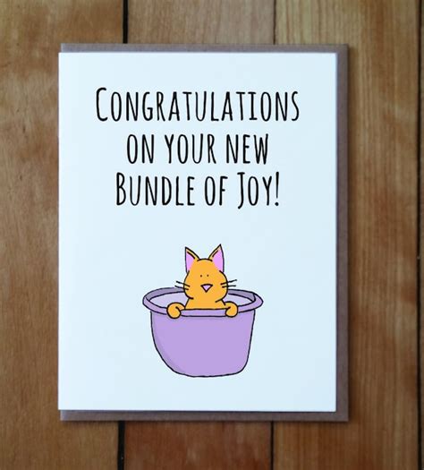 New Pet Congratulations Card Bundle of Joy Pet Adoption Cat | Etsy