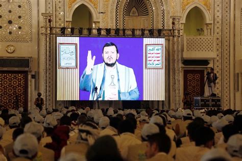 Iranian backed Houthi leader Abdul-Malik al-Houthi addresses his ...