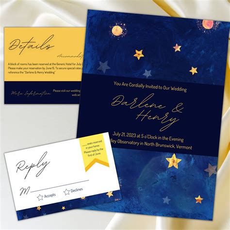 Celestial Wedding Invitation Templates Edit Download Print - Etsy