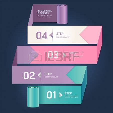 Modern arrow origami style step up number options banner template Vector illustration can be ...