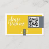 Modern yellow & grey with QR code wedding website Enclosure Card | Zazzle