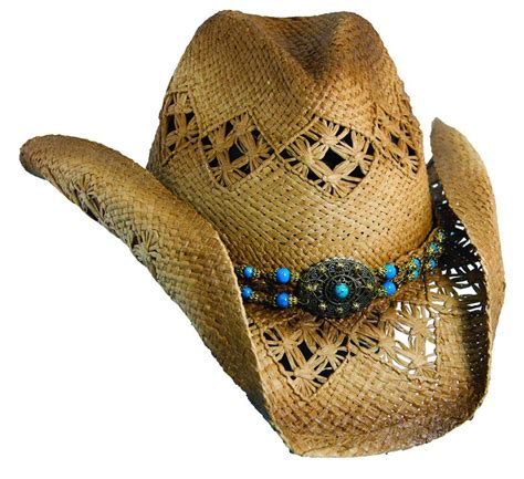 Scala Women's Beaded Straw Cowboy Hat Tea One Size at Amazon Women’s Clothing store: | Cowboy ...