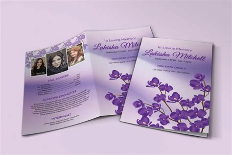 Floral Funeral Program Template (414415)