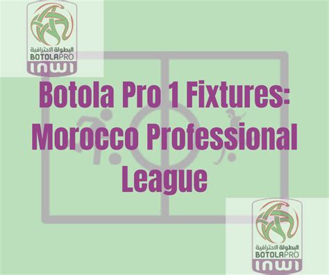 Botola Pro 1 Fixtures: Morocco Professional League - Lineup For