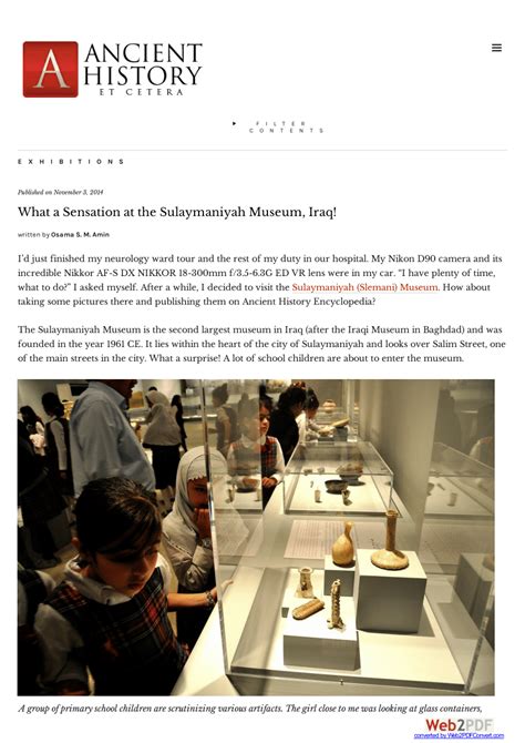 (PDF) What a Sensation at the Sulaymaniyah Museum, Iraq!