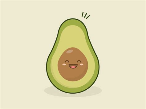 Cute Avocado in 2020 | Avocado cartoon, Cute avocado, Cute cartoon drawings