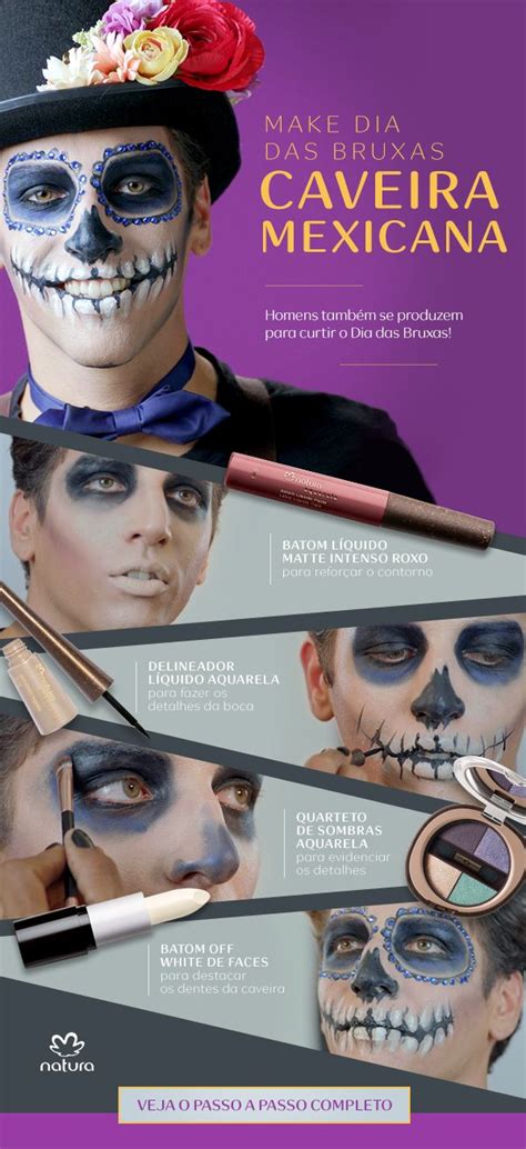 Maquiagem de Halloween inspirada na Caveira Mexicana, incrível para ...
