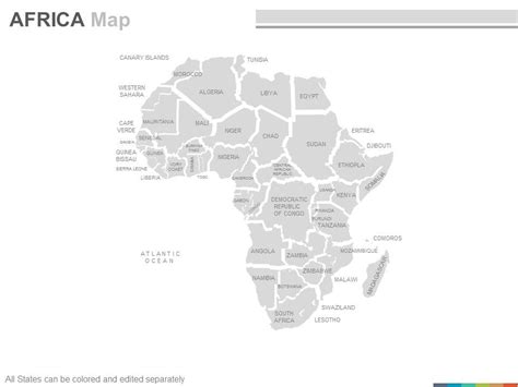 Maps Of The African Africa Continent Countries In Powerpoint | PowerPoint Templates Backgrounds ...