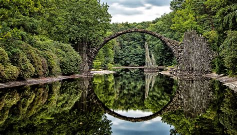 Wallpaper : bridge, arch, trees, river, reflection 5830x3344 ...