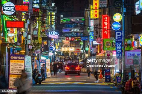 Korean Street Night Photos and Premium High Res Pictures - Getty Images