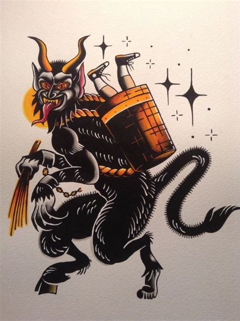 Krampus tattoo design | Christmas tattoo, Traditional tattoo art ...