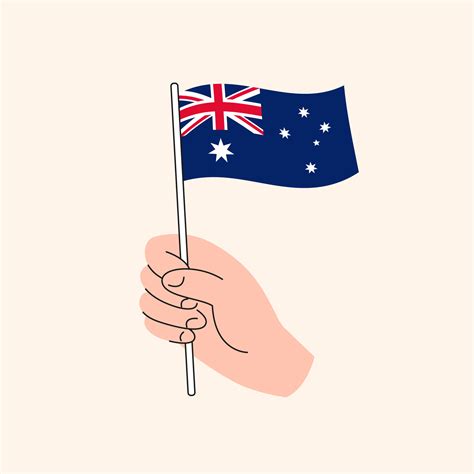 Cartoon Hand Holding Australian Flag Icon. The Flag of Australia ...