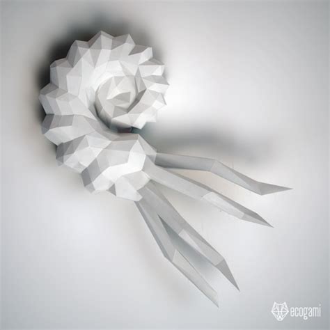 Ammonite shell 3D papercraft template